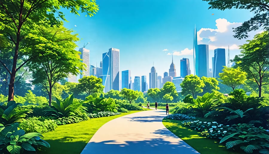 Conceptual image demonstrating the eco-friendly impact of virtual reality in exploring parks