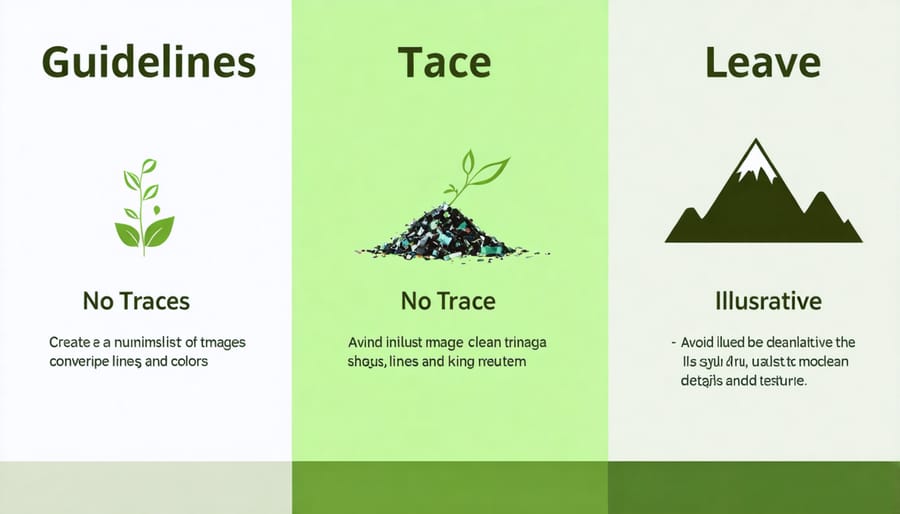 Visual guide demonstrating camping waste management and Leave No Trace principles