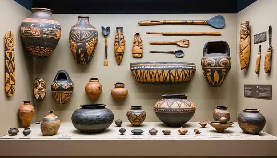 Collection of preserved Indigenous artifacts on display at the Museum of Ontario Archaeology