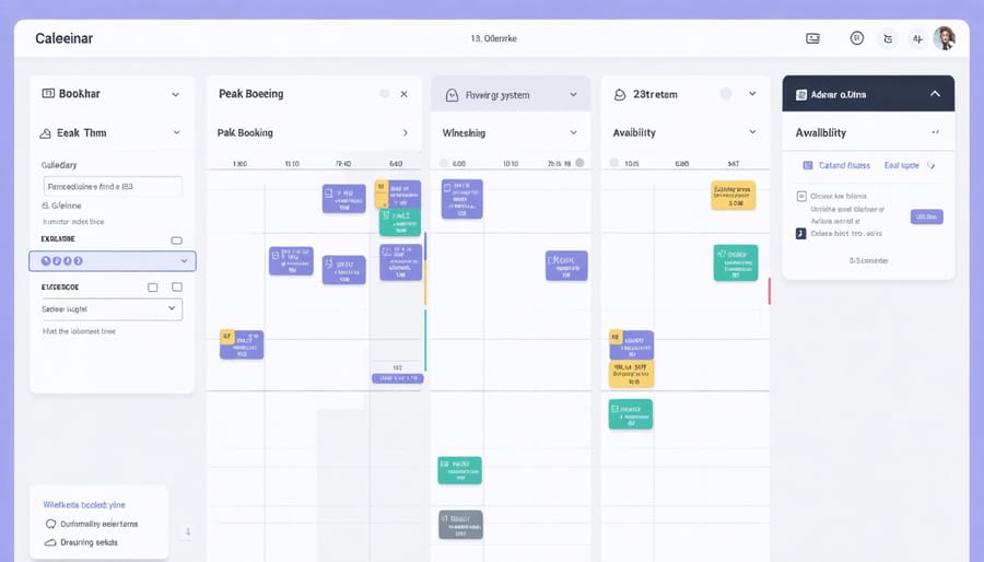 Visual calendar showing park reservation peak times and availability