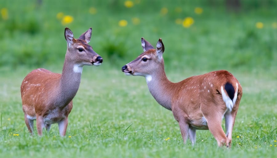Native wildlife spotted along 7 Oaks Trail including white-tailed deer and songbirds