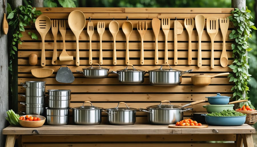 Sustainable camping cookware and utensils made from environmentally friendly materials