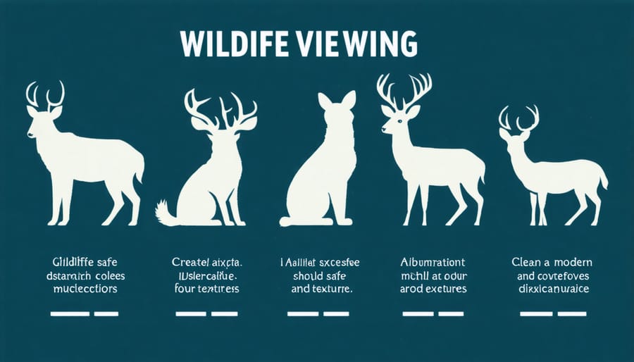 Infographic showing recommended safe distances for viewing common park wildlife