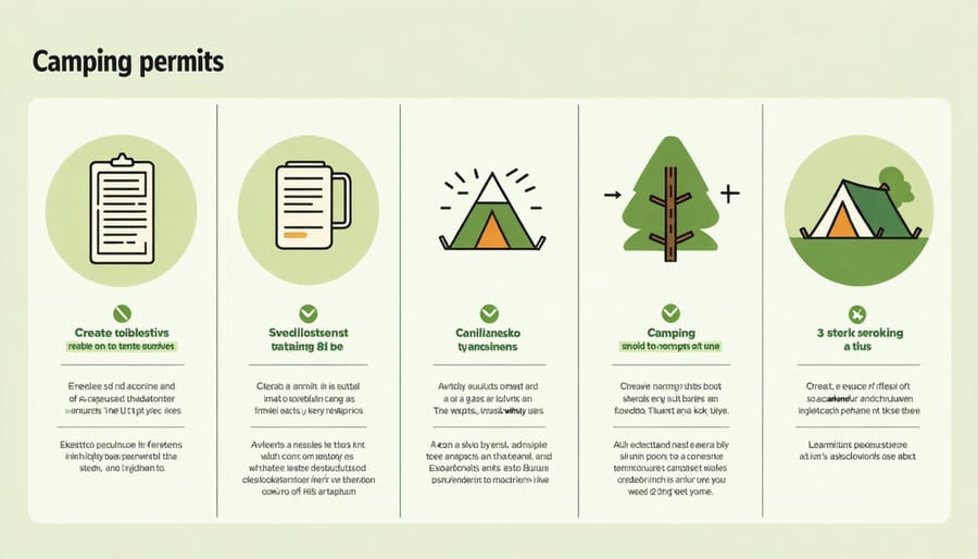 Visual comparison chart of day-use, overnight, seasonal, and group camping permits