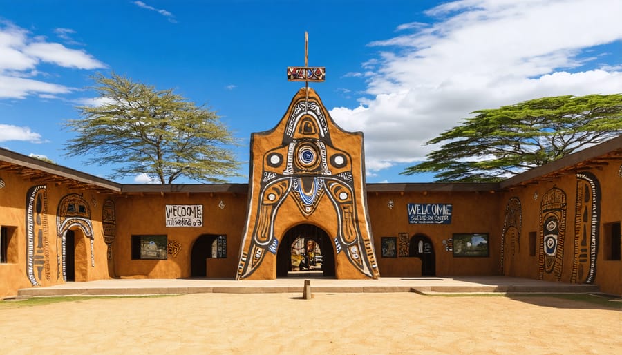 Modern Indigenous cultural center building featuring traditional architectural elements and welcoming entrance
