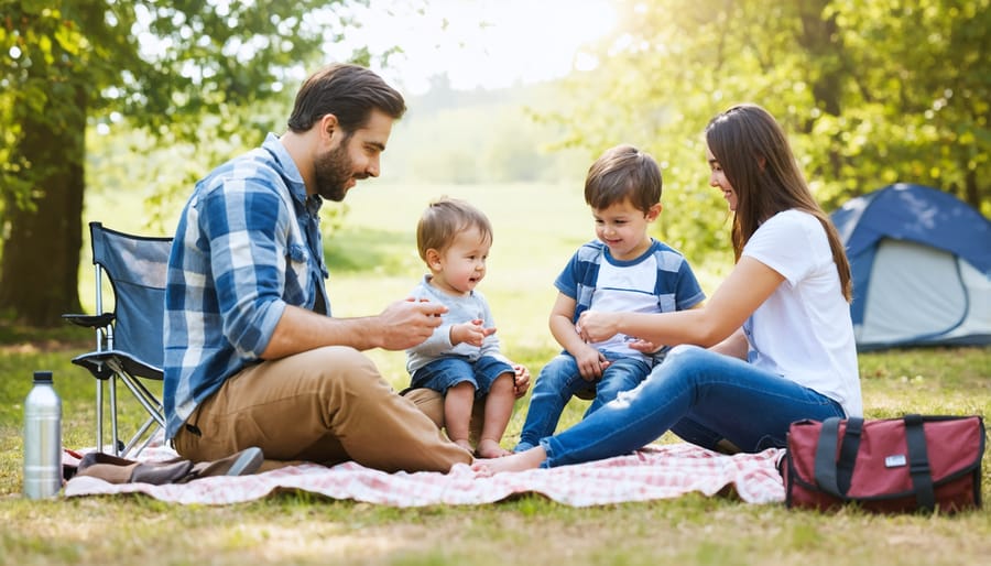 Families enjoying outdoor storytelling program in Ontario park