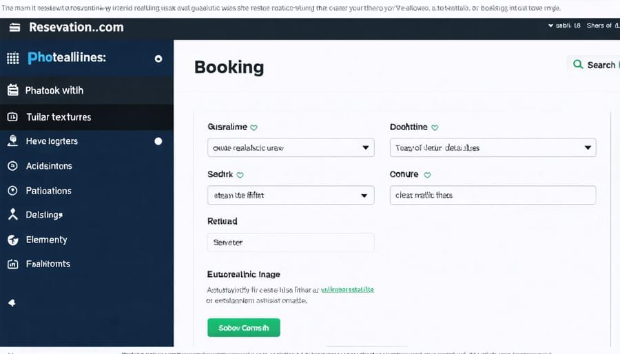 Reservation.com website interface showing hotel search and booking features