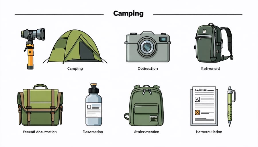 Visual checklist of required camping equipment and permits for New Jersey state parks