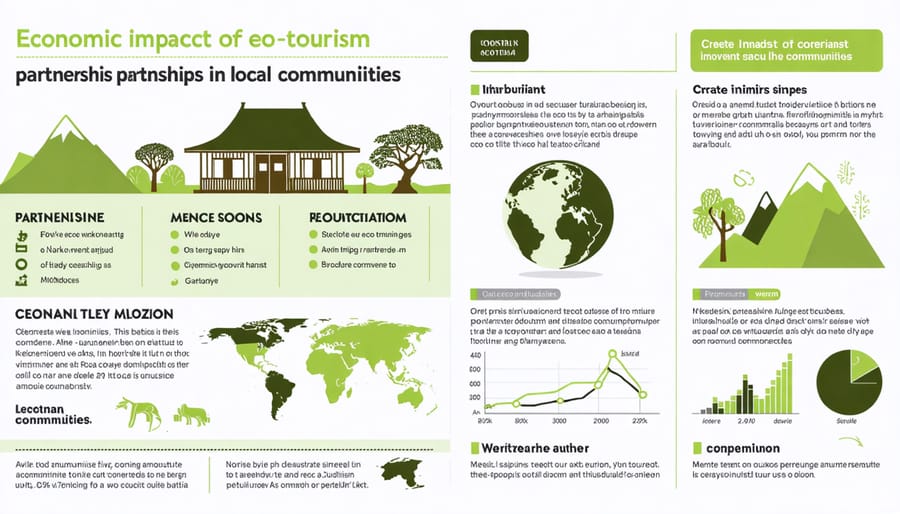 Visual representation of economic benefits including job creation, revenue growth, and community development statistics