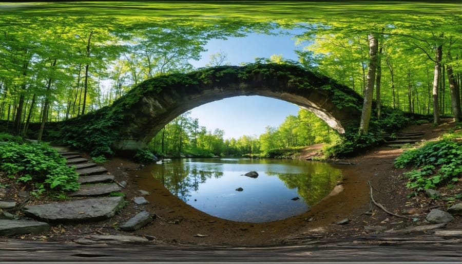 Scenic landscape of Frontenac Arch Biosphere featuring forests, waterways, and maintained hiking paths