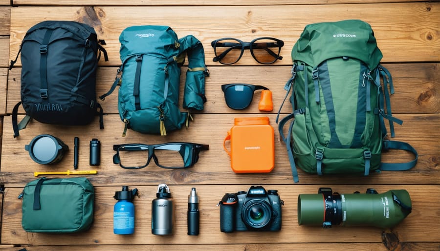 Display of environmentally friendly camping equipment and supplies