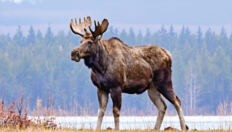 Wild moose through the safari game's camera feature with digital identification markers