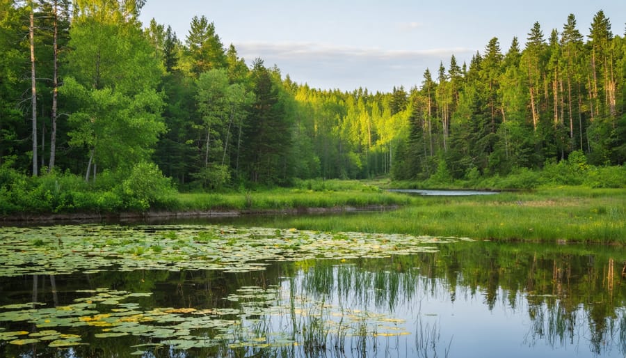 Ontario Parks ranger in uniform standing on forest trail