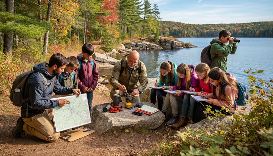 Teacher and park educator collaborating outdoors on program planning