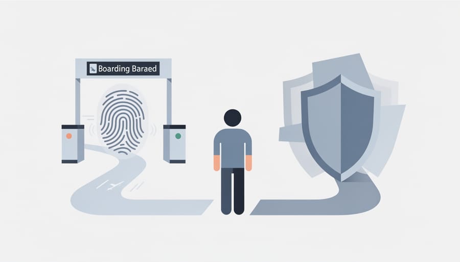 Conceptual image representing the balance between travel convenience and privacy protection