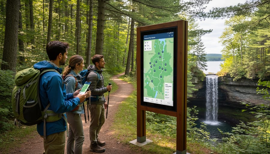 Secluded waterfall in pristine Ontario forest accessible via lesser-known hiking trails